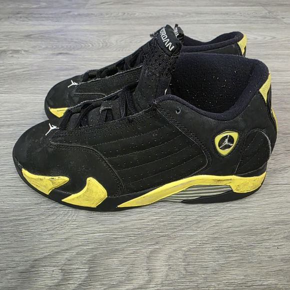 Nike Air Jordan‎ Retro XIV Thunder 312092-070 Boys Youth 3Y Black Yellow 2014 - Picture 1 of 5
